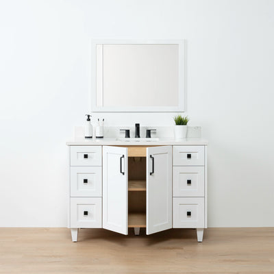 Bridgeport 48" Satin White Bathroom Vanity - Teodor Vanities United States