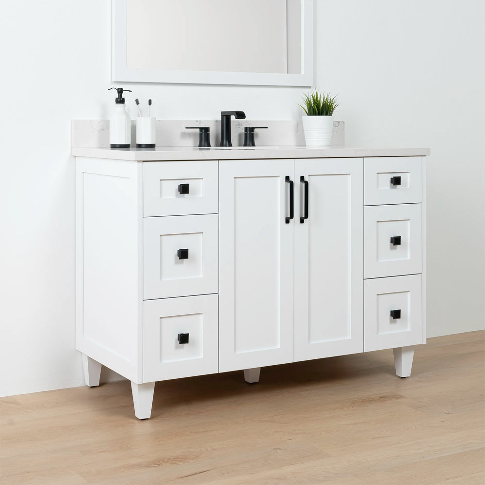 
                  
                    Bridgeport 48" Satin White Bathroom Vanity - Teodor Vanities United States
                  
                