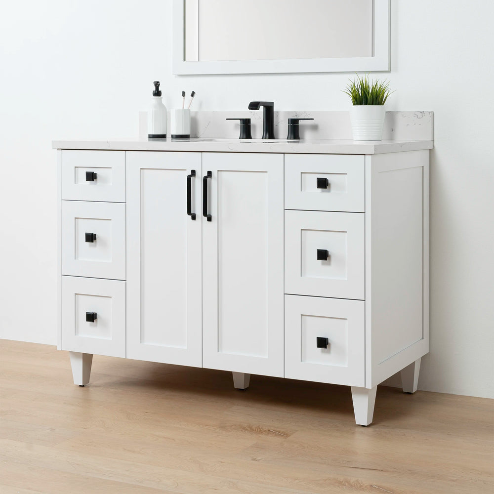 
                  
                    Bridgeport 48" Satin White Bathroom Vanity - Teodor Vanities United States
                  
                