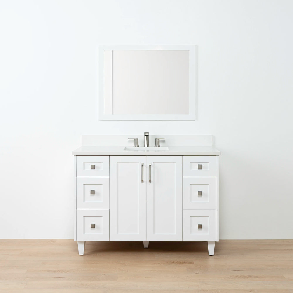 
                  
                    Bridgeport 48" Satin White Bathroom Vanity - Teodor Vanities United States
                  
                