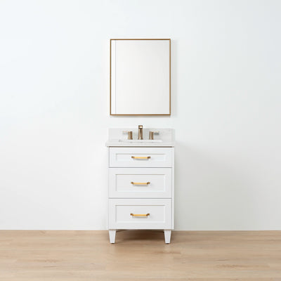 Bridgeport SLIM 24" Satin White Bathroom Vanity