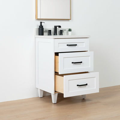 Bridgeport SLIM 24" Satin White Bathroom Vanity