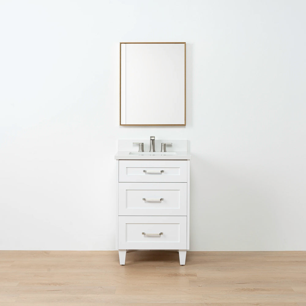 
                  
                    Bridgeport SLIM 24" Satin White Bathroom Vanity - All Drawers
                  
                