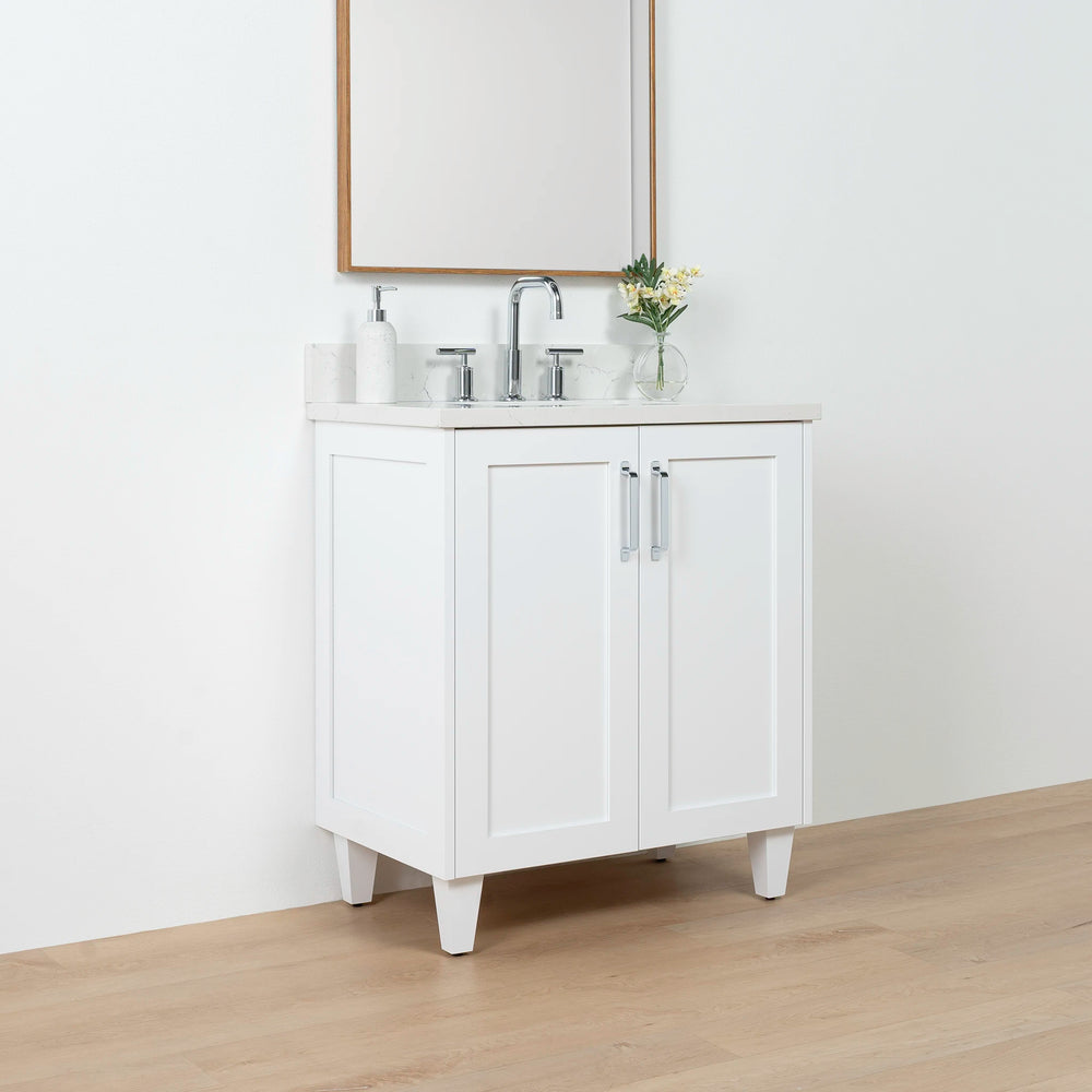 
                  
                    Bridgeport SLIM 30" Satin White Bathroom Vanity w/ Doors
                  
                