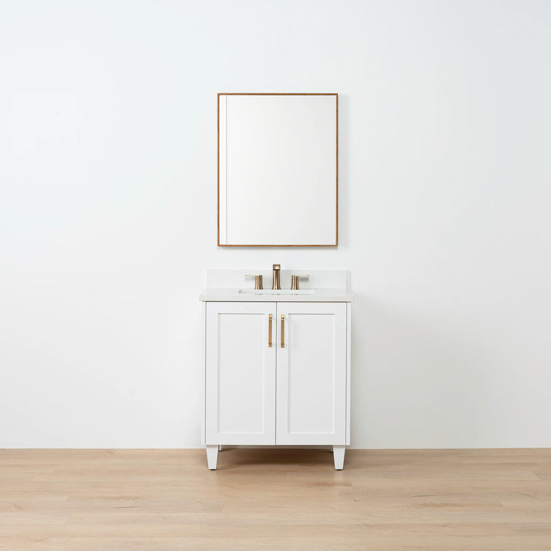 Bridgeport SLIM 30" Satin White Bathroom Vanity w/ Doors