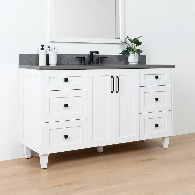 Bridgeport SLIM 60" Satin White Bathroom Vanity