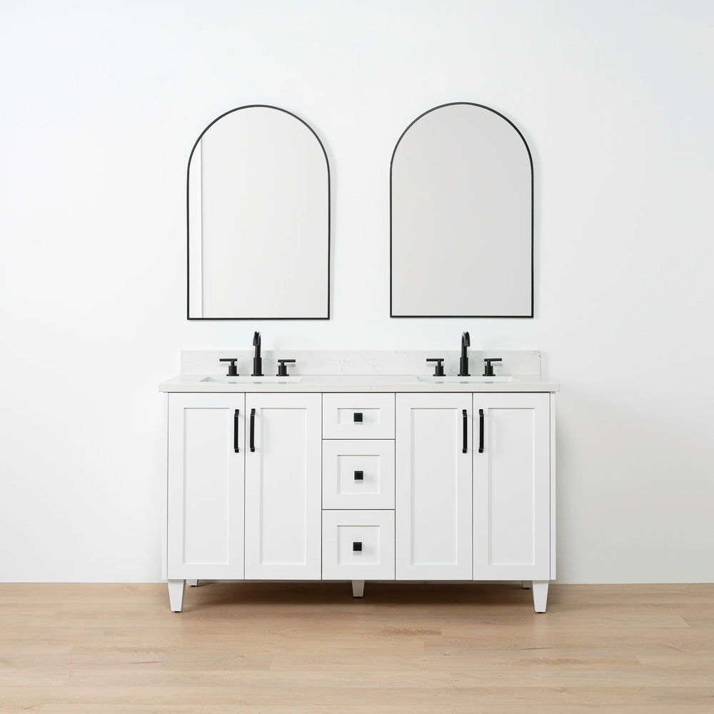 
                  
                    Bridgeport SLIM 60" Satin White Bathroom Vanity, Double Sink
                  
                