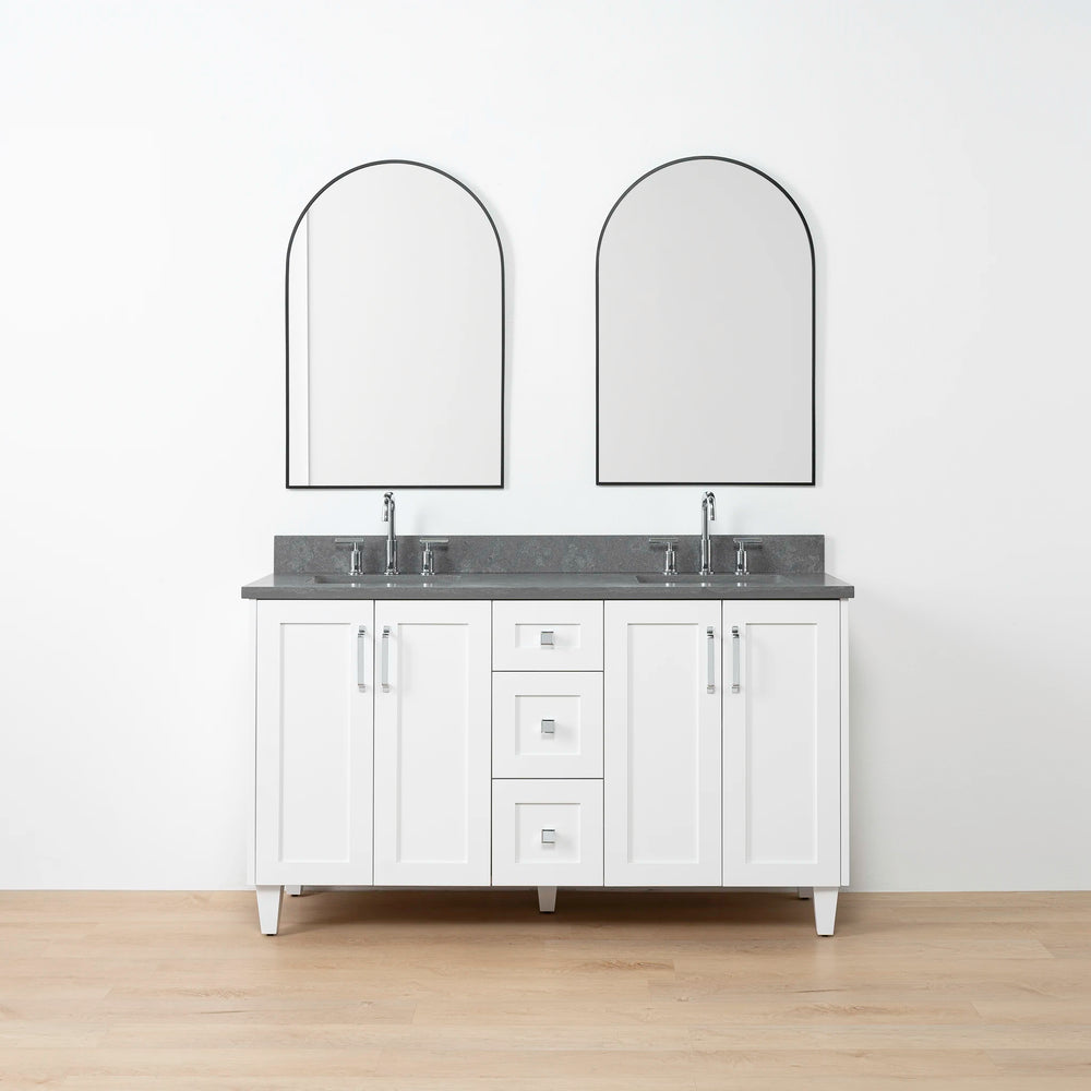 
                  
                    Bridgeport SLIM 60" Satin White Bathroom Vanity, Double Sink
                  
                