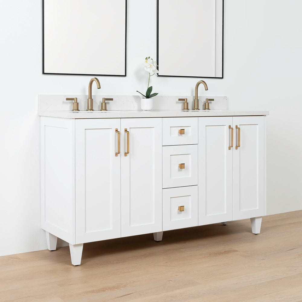 
                  
                    Bridgeport SLIM 60" Satin White Bathroom Vanity, Double Sink
                  
                