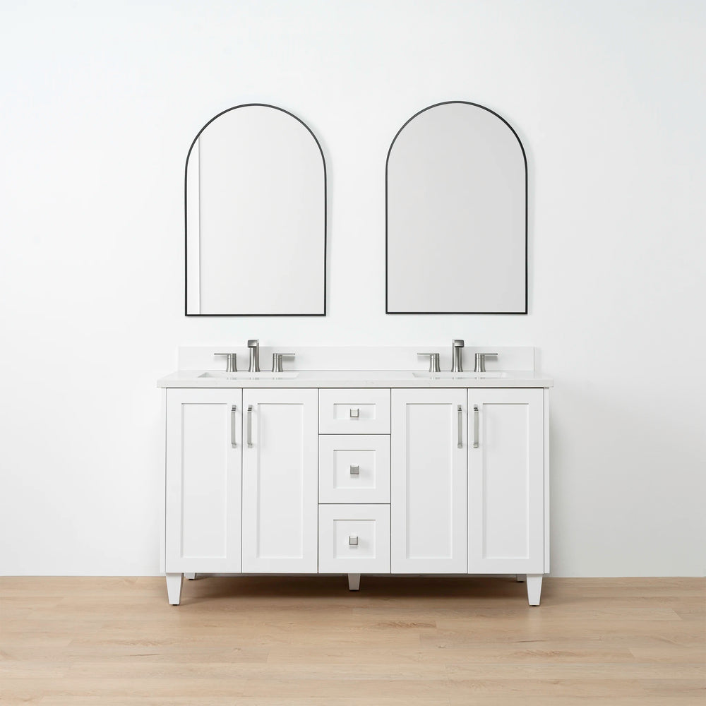 
                  
                    Bridgeport SLIM 60" Satin White Bathroom Vanity, Double Sink
                  
                