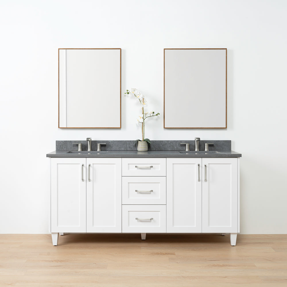 
                  
                    Bridgeport SLIM 72" Satin White Bathroom Vanity, Double Sink
                  
                