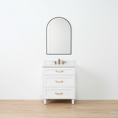 Bridgeport SLIM 30" Satin White Bathroom Vanity - Teodor Vanities United States