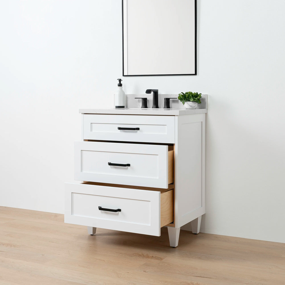 
                  
                    Bridgeport SLIM 30" Satin White Bathroom Vanity - Teodor Vanities United States
                  
                