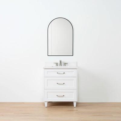 Bridgeport SLIM 30" Satin White Bathroom Vanity - Teodor Vanities United States