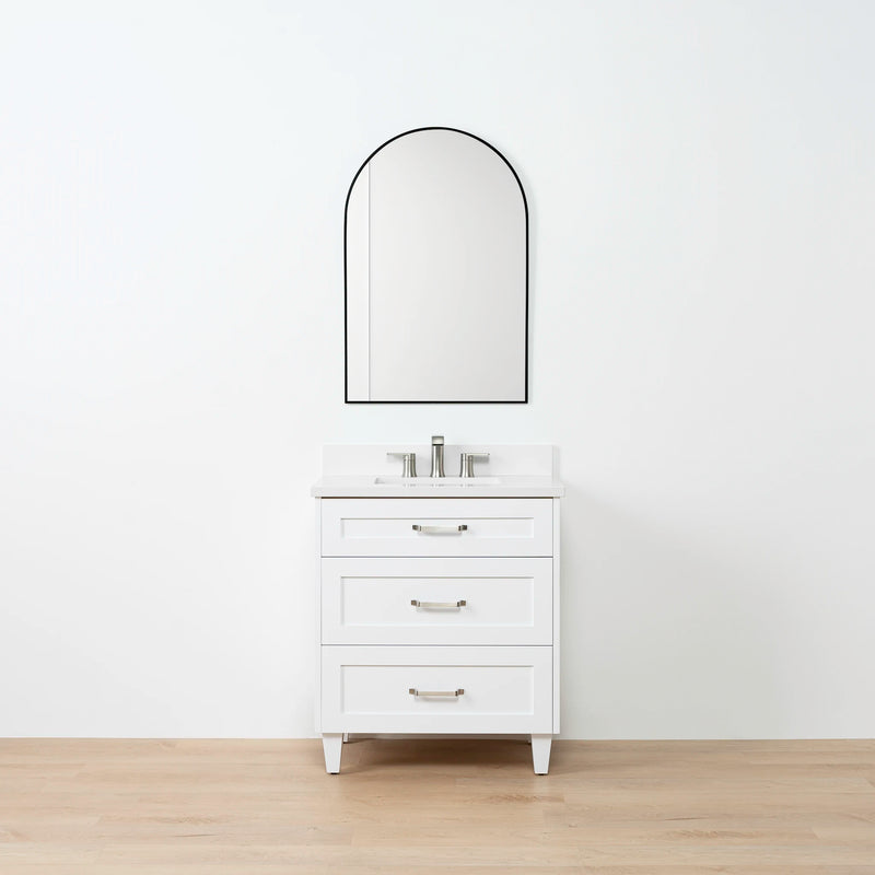 Bridgeport SLIM 30" Satin White Bathroom Vanity - Teodor Vanities United States