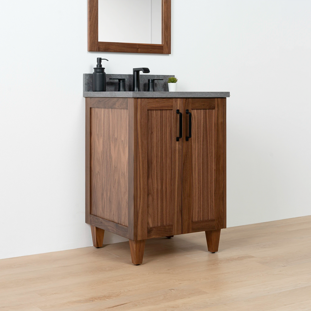 
                  
                    Bridgeport 24" American Black Walnut Bathroom Vanity w/ Doors - Teodor Vanities United States
                  
                