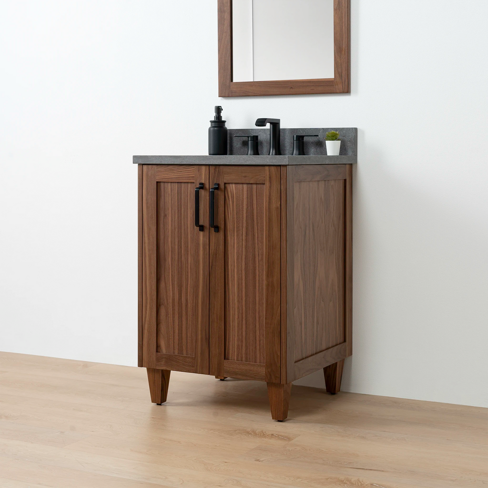 
                  
                    Bridgeport 24" American Black Walnut Bathroom Vanity w/ Doors - Teodor Vanities United States
                  
                