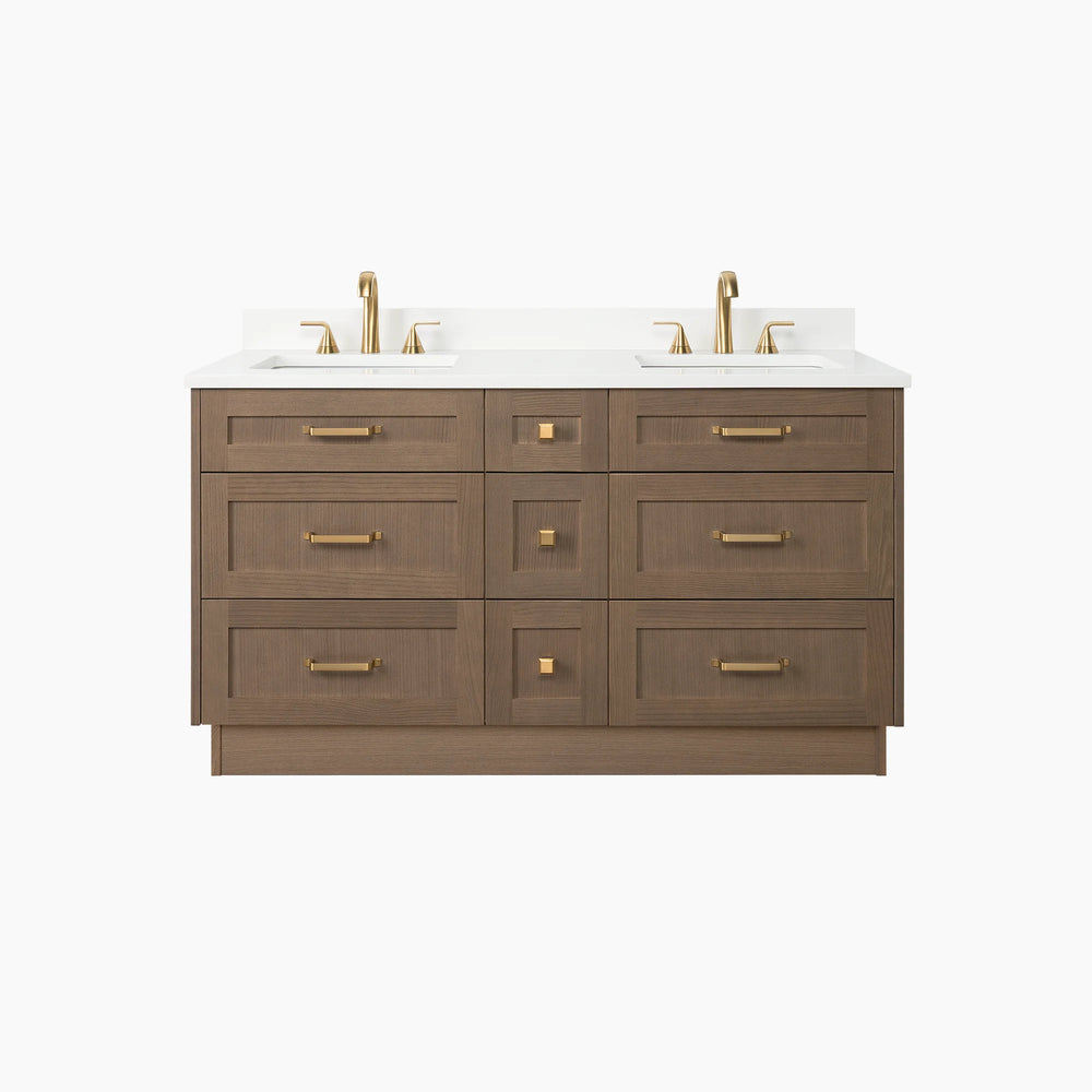 
                  
                    Bridgeport 60" Almond Coast Bathroom Vanity, Double Sink - All Drawers
                  
                