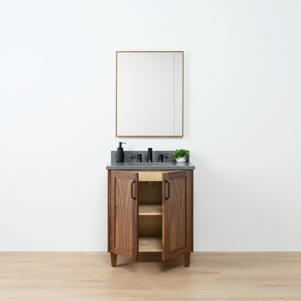 
                  
                    Bridgeport 30" American Black Walnut Bathroom Vanity w/ Doors - Teodor Vanities United States
                  
                