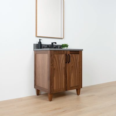 Bridgeport 30" American Black Walnut Bathroom Vanity w/ Doors - Teodor Vanities United States