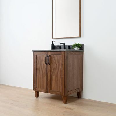 Bridgeport 30" American Black Walnut Bathroom Vanity w/ Doors - Teodor Vanities United States