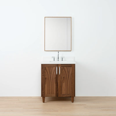 Bridgeport 30" American Black Walnut Bathroom Vanity w/ Doors - Teodor Vanities United States