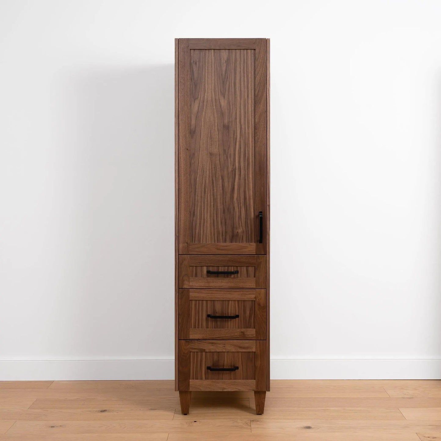 Bridgeport American Black Walnut Linen Cabinet - Teodor Vanities United States