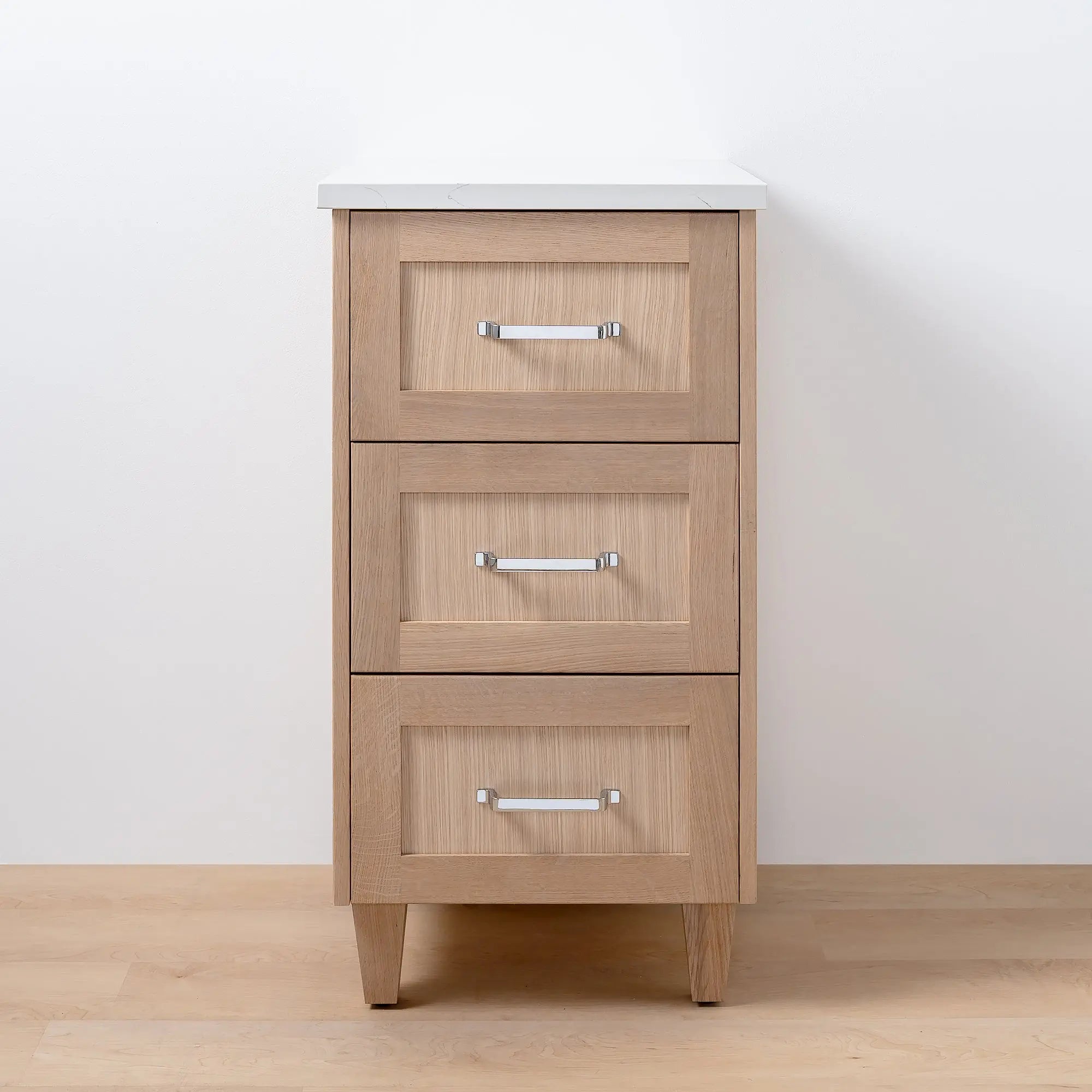 Bridgeport White Oak Storage Cabinet - Teodor Vanities United States