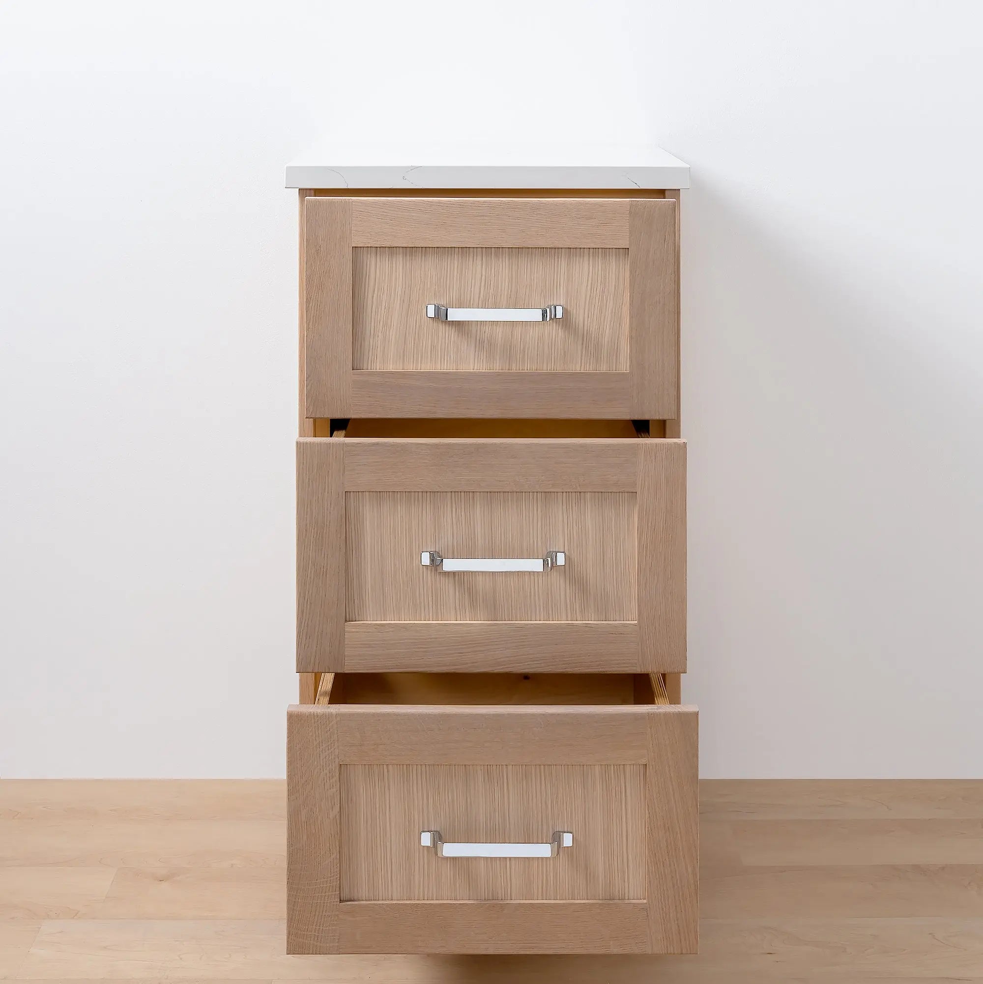 Bridgeport White Oak Storage Cabinet - Teodor Vanities United States