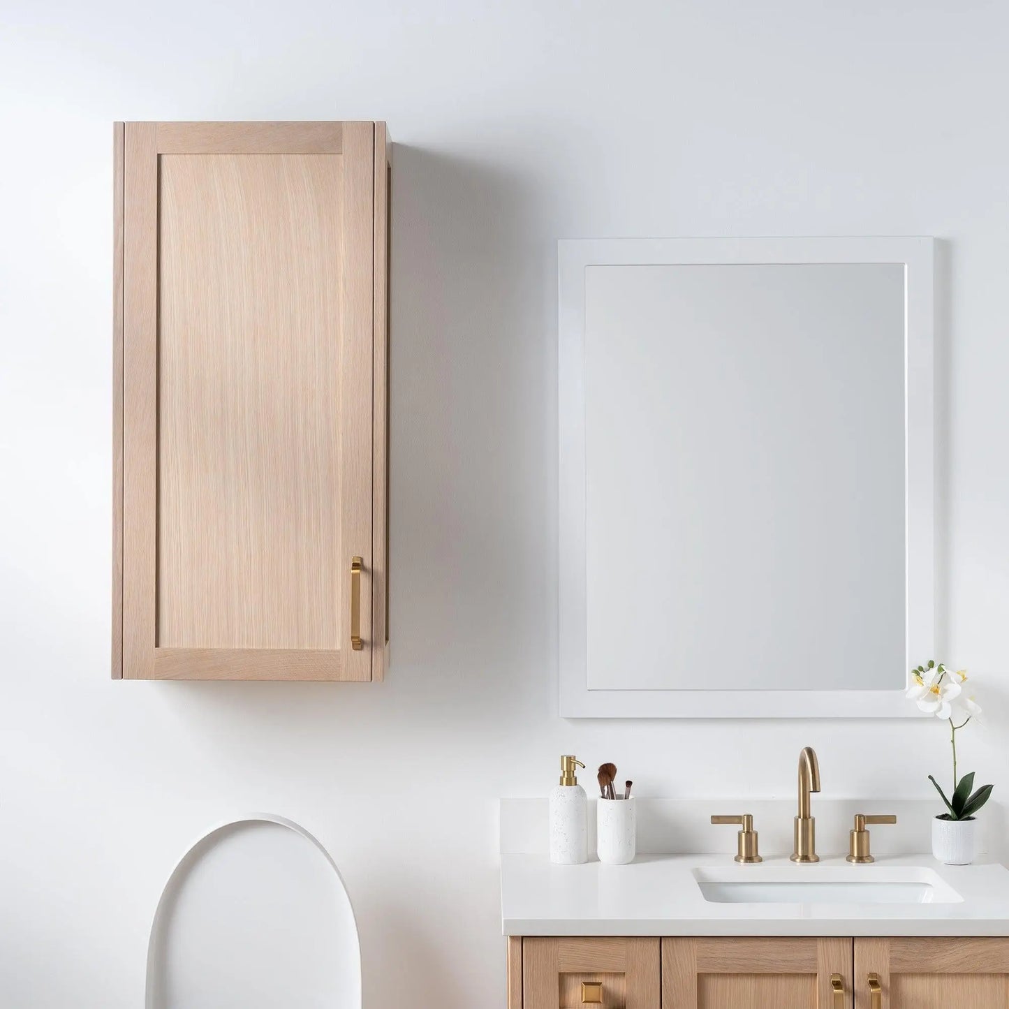 Bridgeport White Oak Wall Cabinet - Teodor Vanities United States