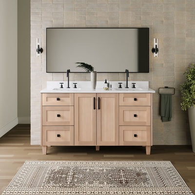 Bridgeport 60" White Oak Bathroom Vanity