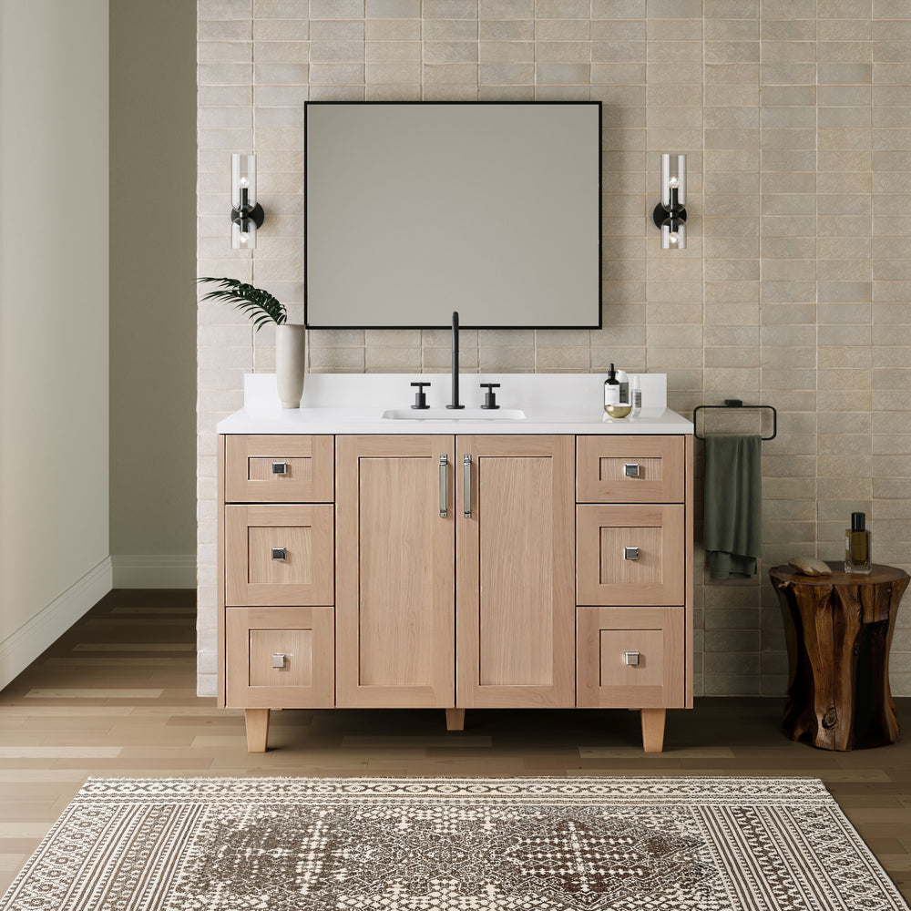 Bridgeport 48" White Oak Bathroom Vanity