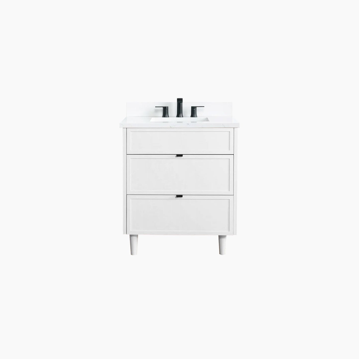 Cape Breton 30" Satin White Bathroom Vanity - All Drawers