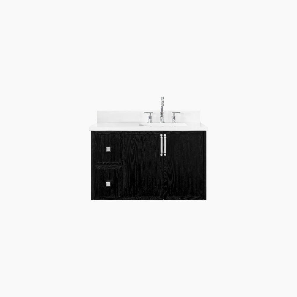 
                  
                    Cape Breton 36" Wall Mount Blackened Oak Bathroom Vanity, Right Sink
                  
                