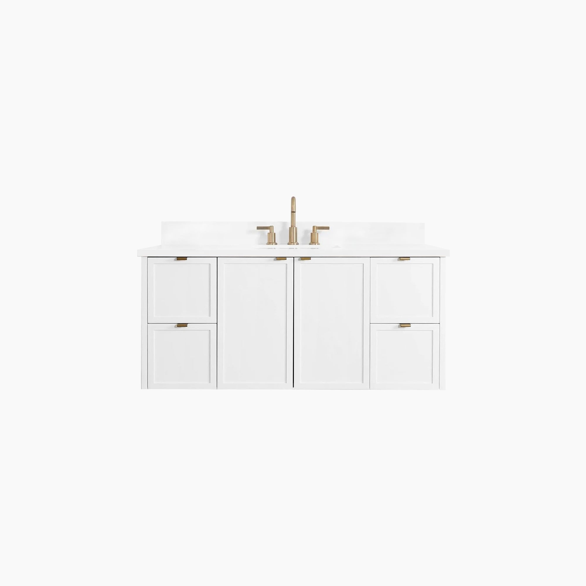 Cape Breton SLIM 48" Wall Mount Satin White Bathroom Vanity Teodor Bathroom Vanity United States