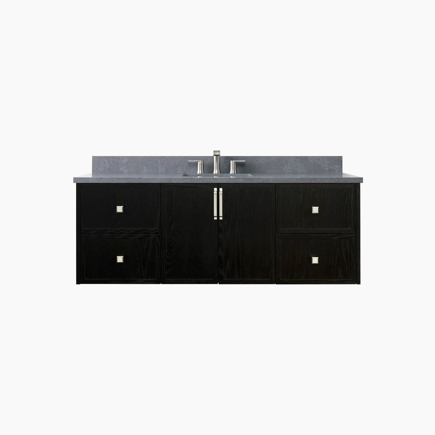 Cape Breton 60" Wall Mount Blackened Oak Bathroom Vanity