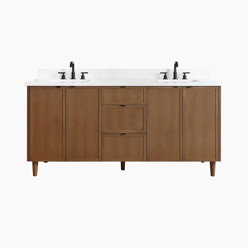 
                  
                    Cape Breton 72" Mid Century Oak Bathroom Vanity, Double Sink
                  
                