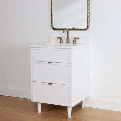 Cape Breton 24" Satin White Bathroom Vanity - Teodor Vanities United States