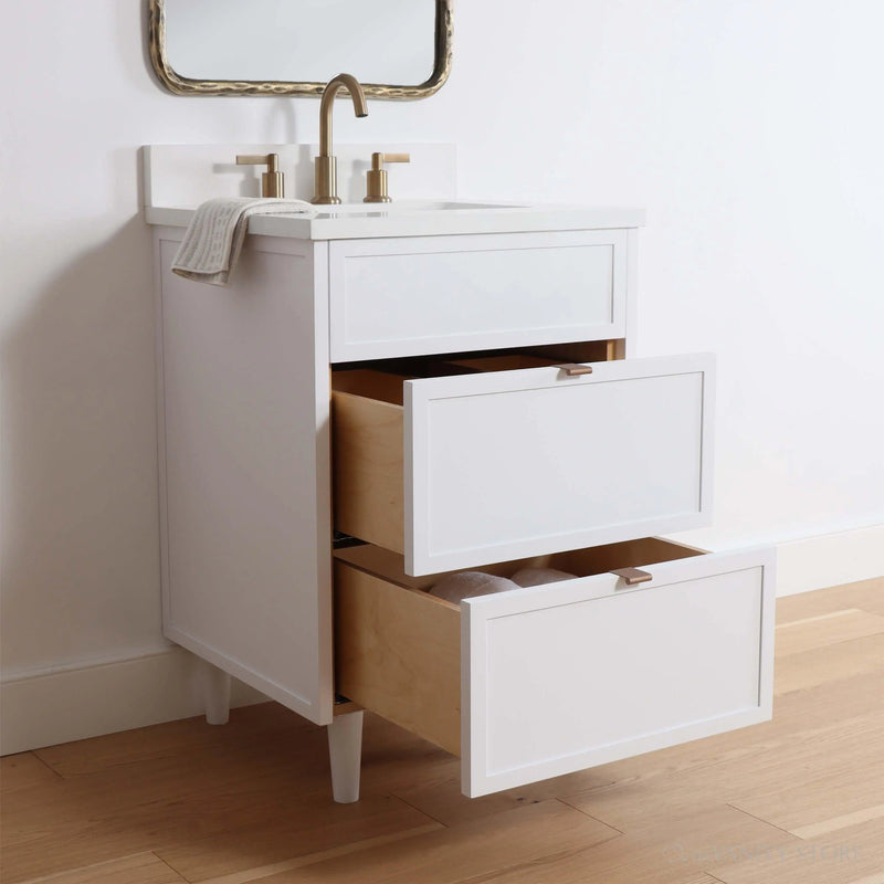 Cape Breton 24" Satin White Bathroom Vanity - Teodor Vanities United States