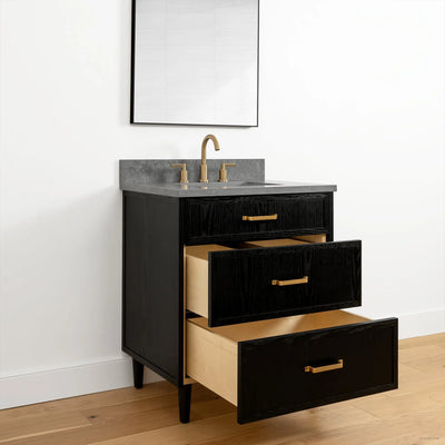 Cape Breton 30" Blackened Oak Bathroom Vanity - Teodor Vanities United States