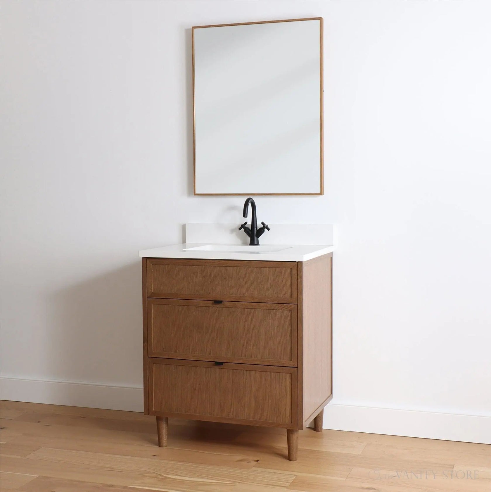 Cape Breton 30" Mid Century Oak Bathroom Vanity - Teodor Vanities ...