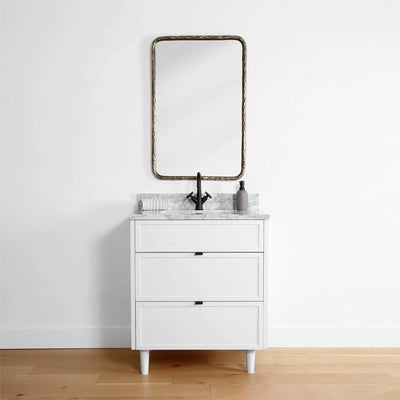 Cape Breton 30" Satin White Bathroom Vanity - Teodor Vanities United States
