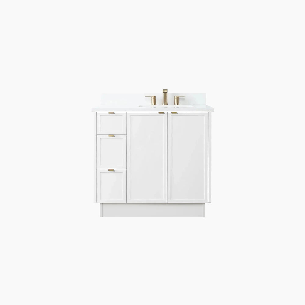 
                  
                    Cape Breton SLIM 36" Satin White Bathroom Vanity, Right Sink
                  
                