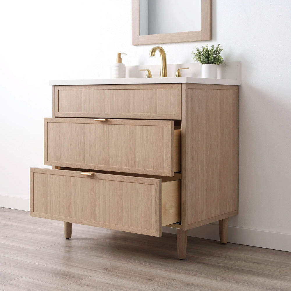 
                  
                    Cape Breton SLIM 36" White Oak Bathroom Vanity - All Drawers Teodor Bathroom Vanity United States
                  
                