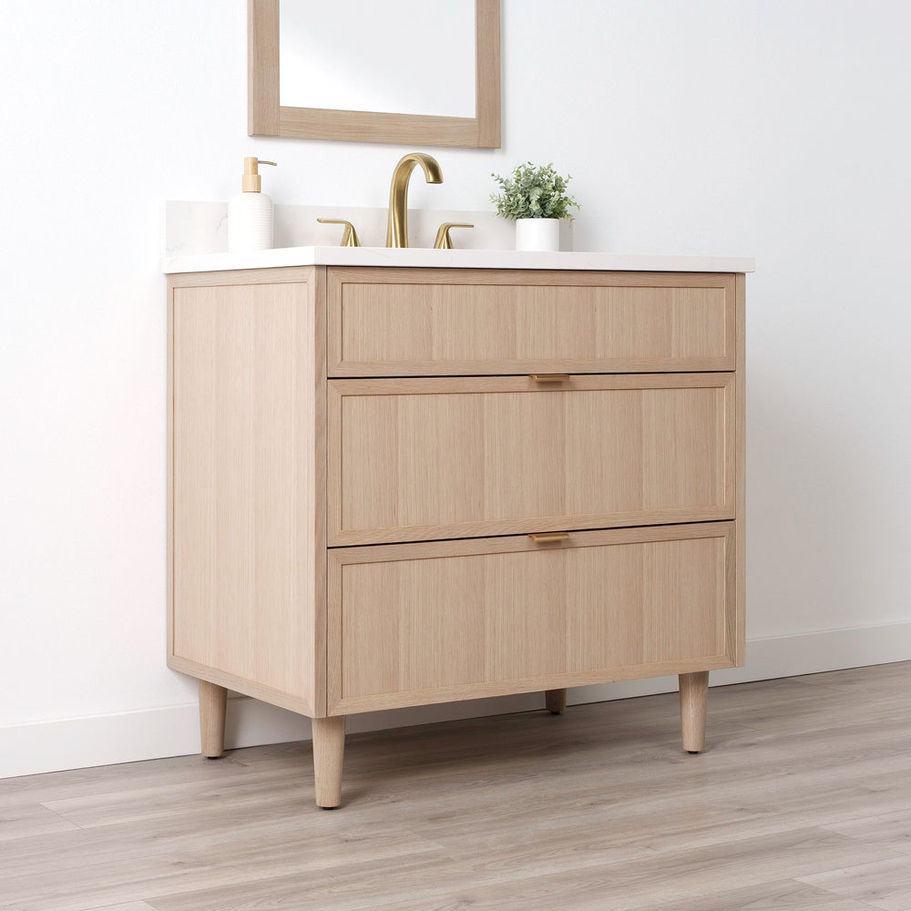 
                  
                    Cape Breton SLIM 36" White Oak Bathroom Vanity - All Drawers Teodor Bathroom Vanity United States
                  
                