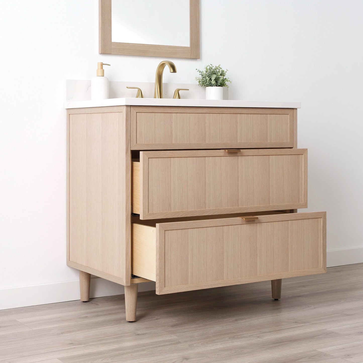 
                  
                    Cape Breton SLIM 36" White Oak Bathroom Vanity - All Drawers Teodor Bathroom Vanity United States
                  
                