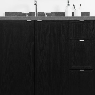 Cape Breton 36" Blackened Oak Bathroom Vanity, Left Sink - Teodor Vanities United States