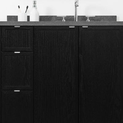 Cape Breton 36" Blackened Oak Bathroom Vanity, Right Sink - Teodor Vanities United States