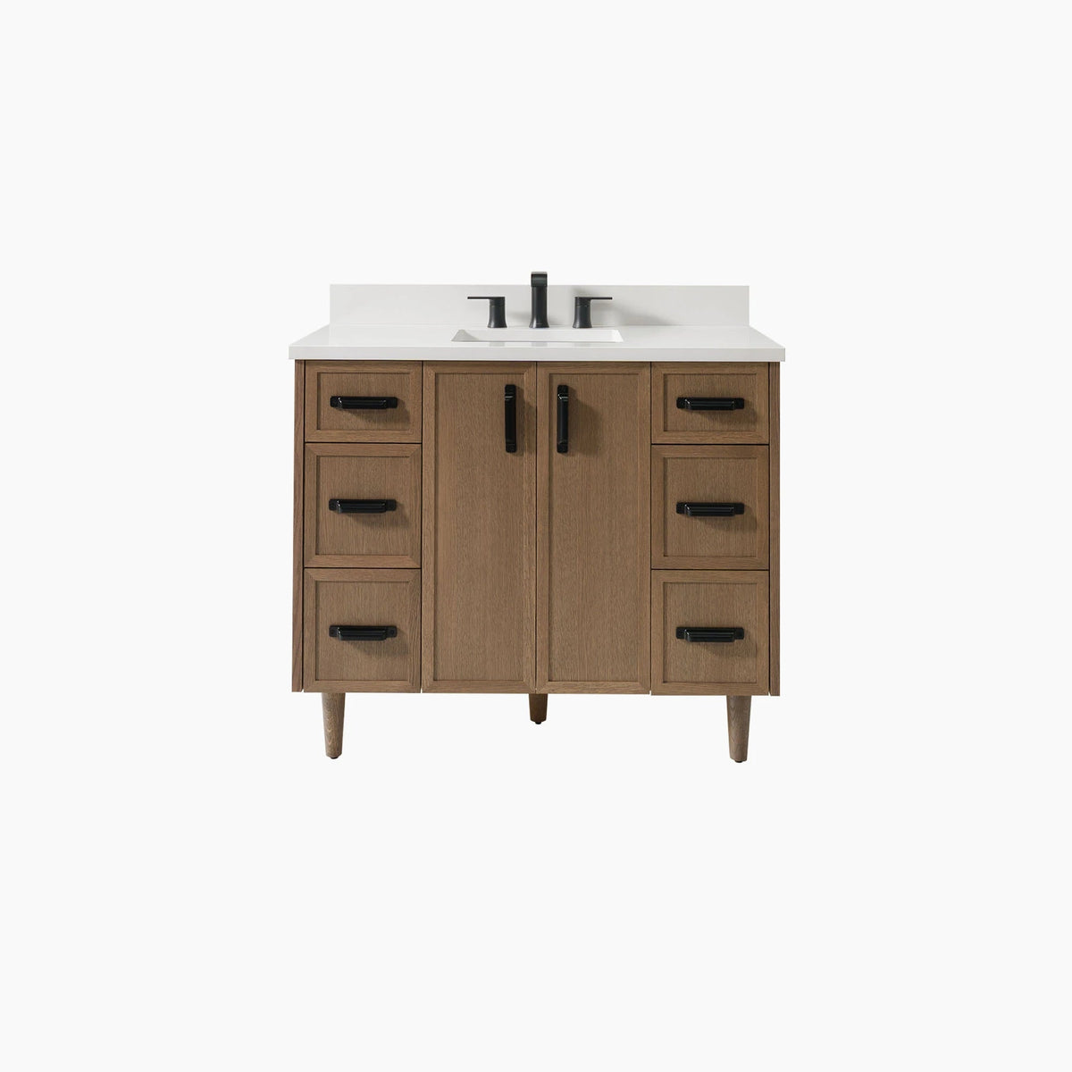 Cape Breton SLIM 42" Mid Century Oak Bathroom Vanity Teodor Bathroom Vanity United States