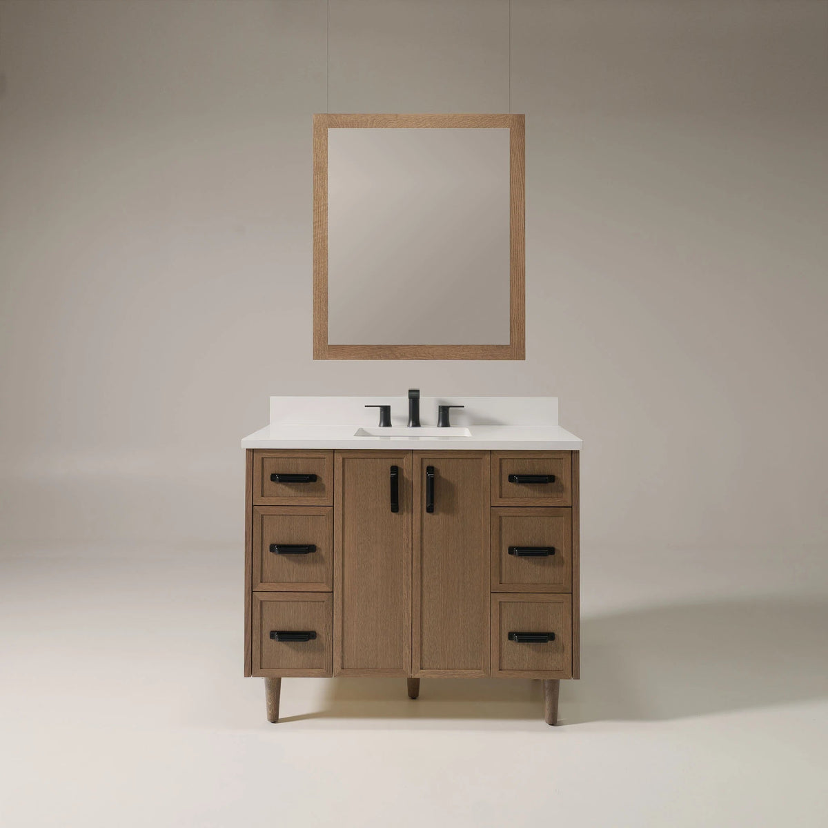 Cape Breton SLIM 42" Mid Century Oak Bathroom Vanity Teodor Bathroom Vanity United States